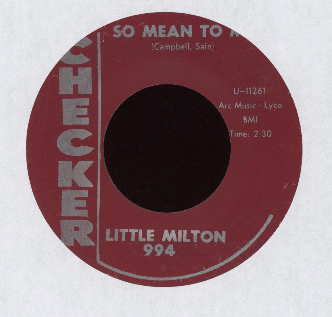 Little Milton - So Mean To Me on Checker R&B 45