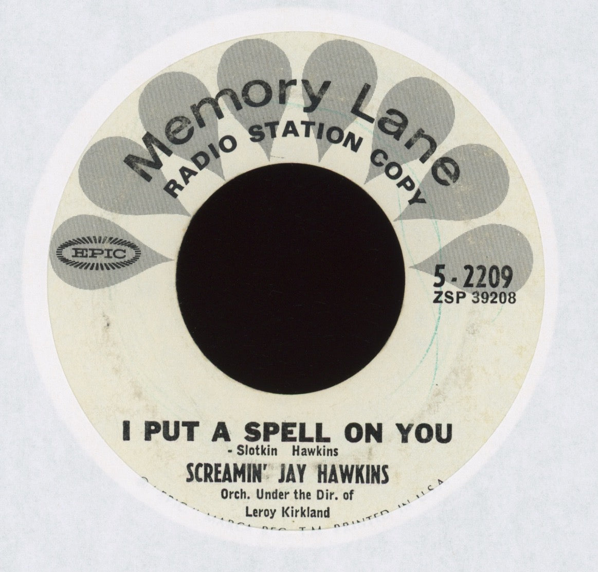 Screamin' Jay Hawkins - I Put A Spell On You on Epic Memory Lane Promo Reissue R&B 45