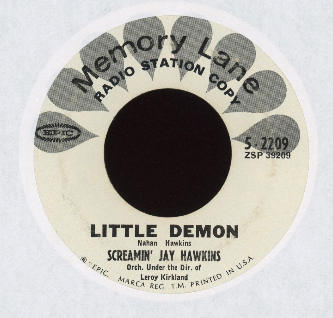Screamin' Jay Hawkins - I Put A Spell On You on Epic Memory Lane Promo Reissue R&B 45