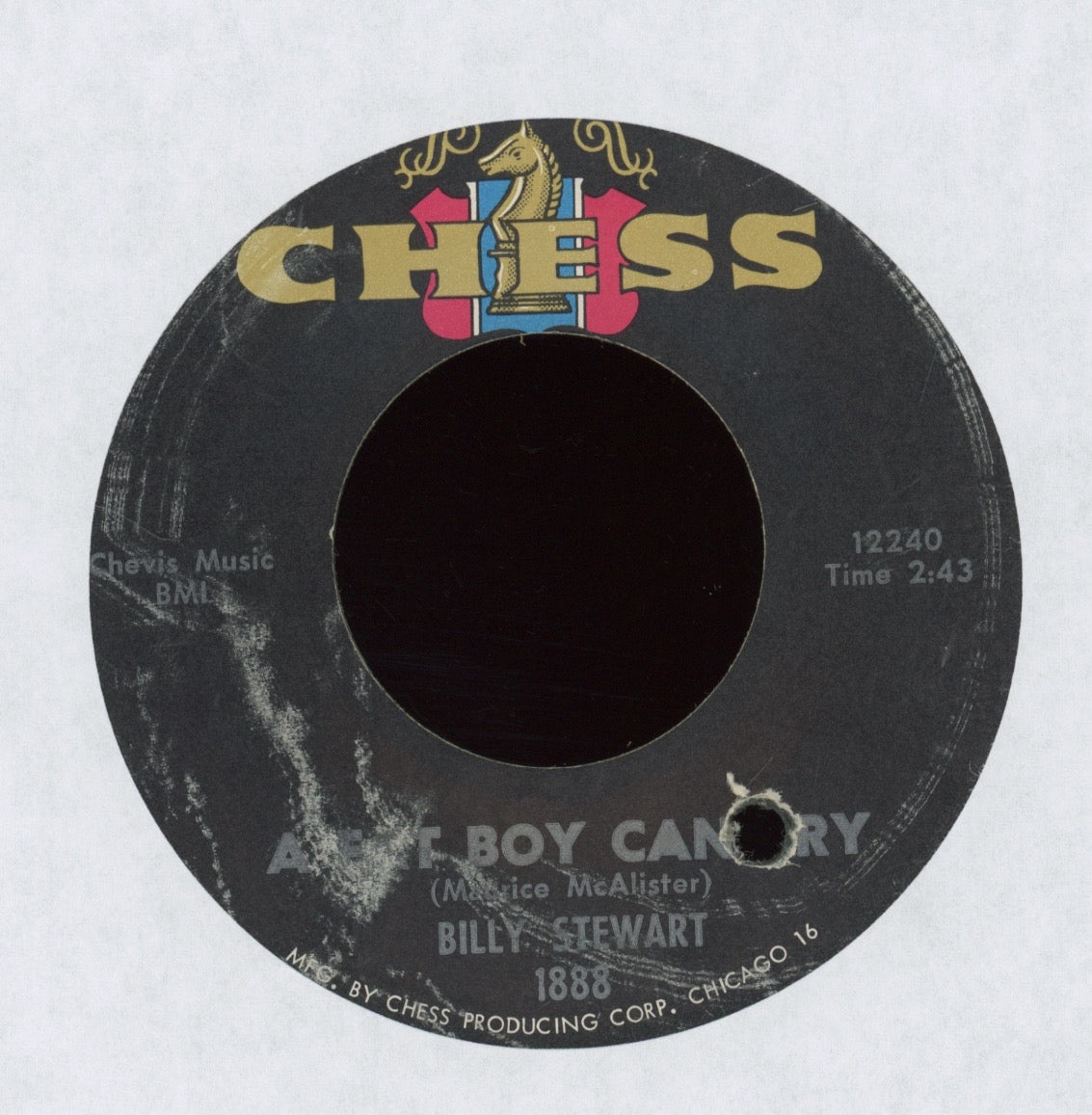 Billy Stewart - A Fat Boy Can Cry on Chess Northern Soul 45