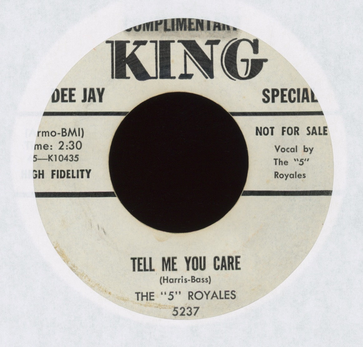 The 5 Royales - Tell Me You Care on King Promo R&B Doo Wop 45