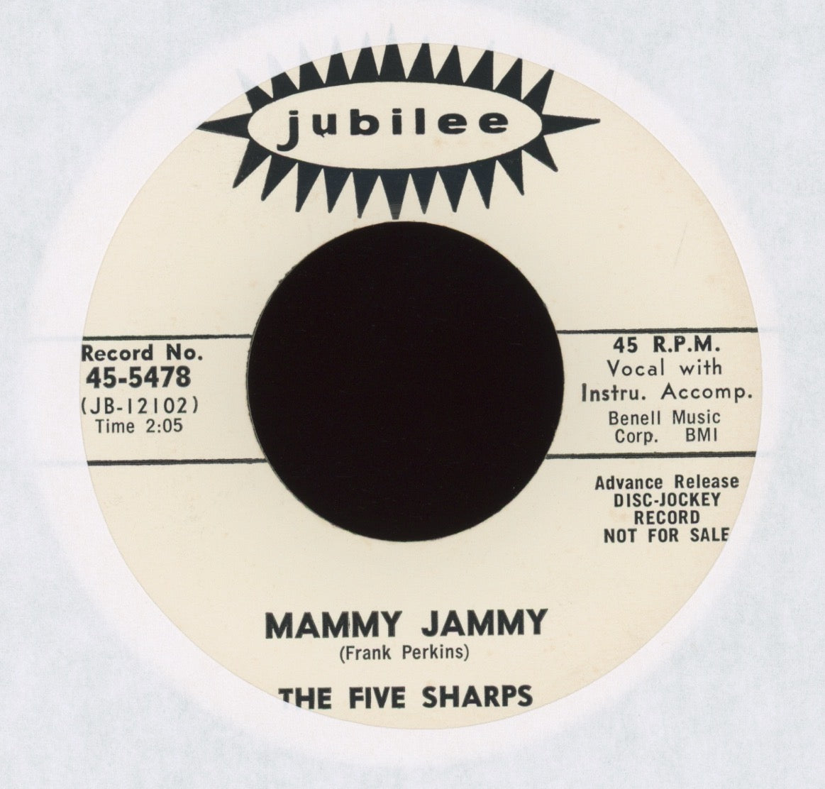 The Five Sharps - Stormy Weather on Jubilee Promo R&B Doo Wop 45