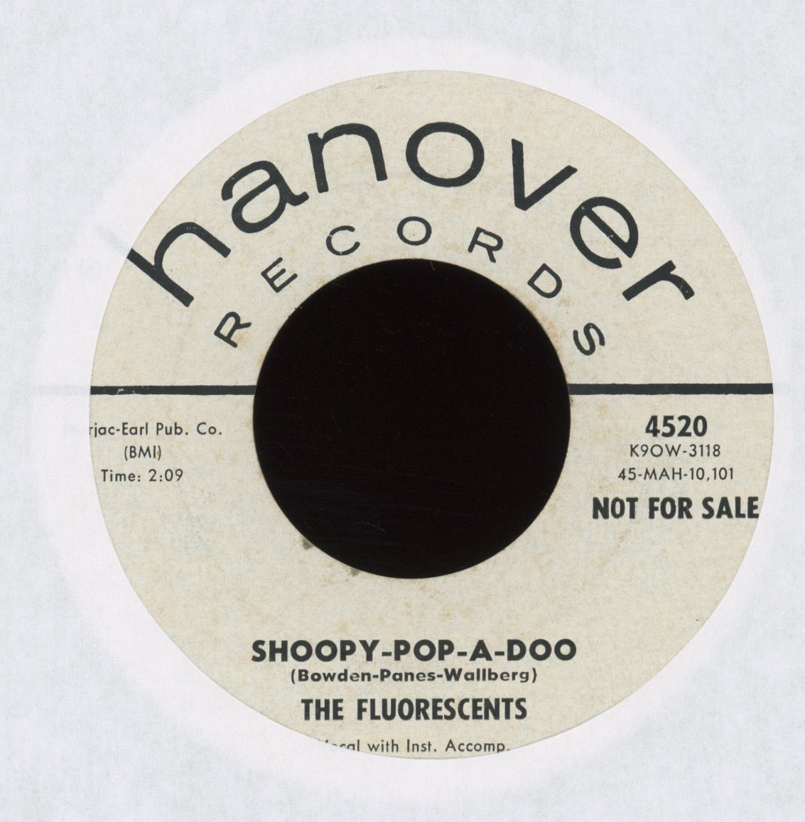 The Fluorescents - The Facts Of Love on Hanover Promo R&B Doo Wop 45