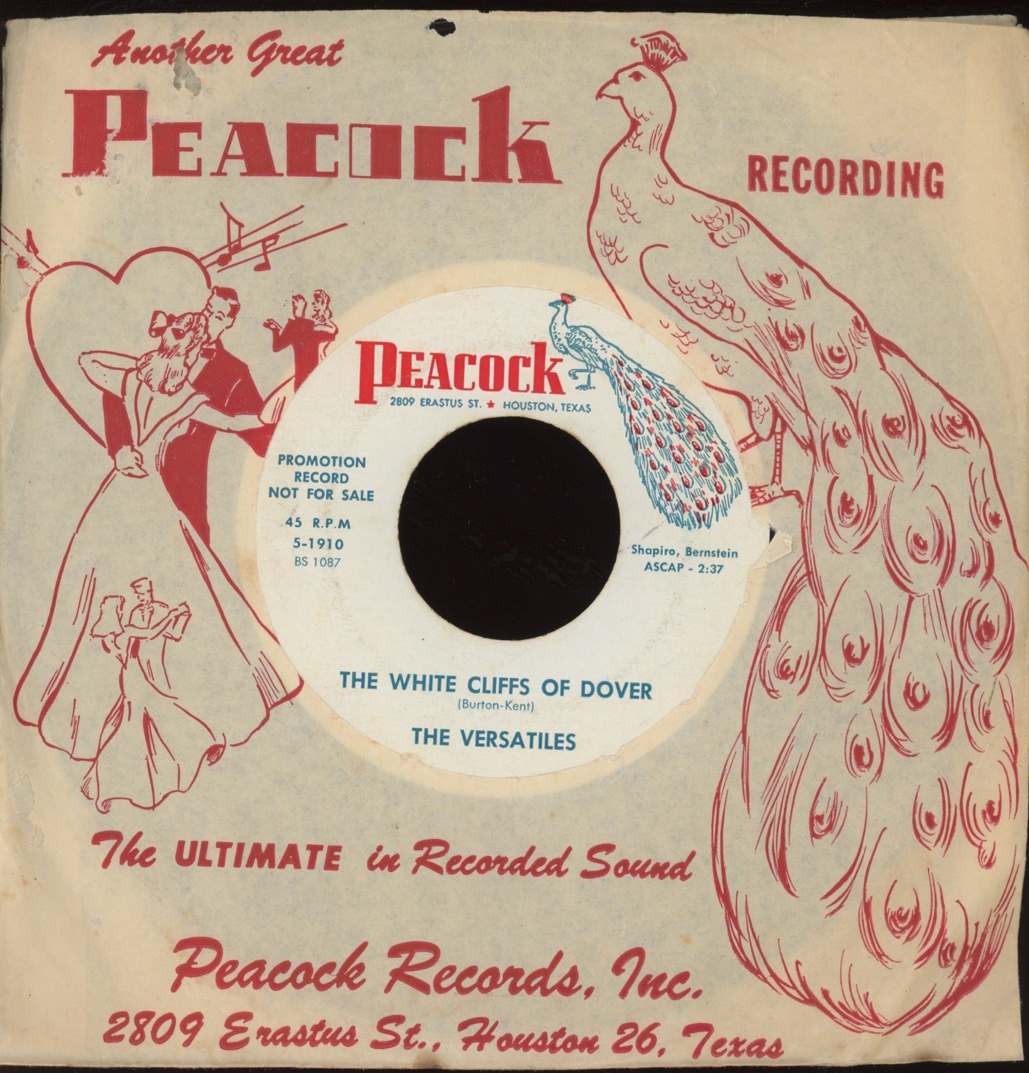 The Versatiles - Just Words on Peacock Promo Soul Doo Wop 45