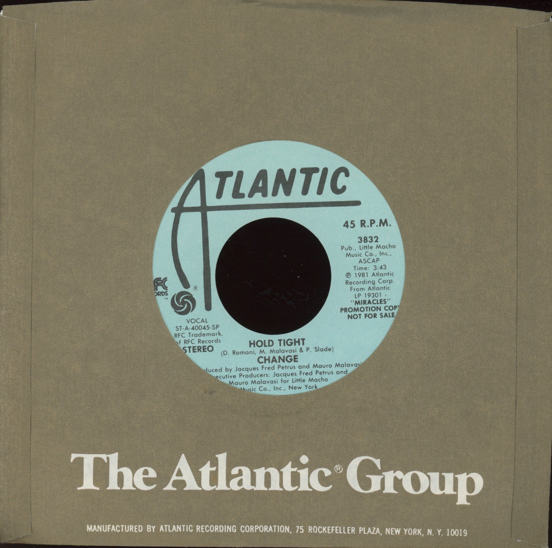 Change - Hold Tight on Atlantic Promo Modern Soul 45