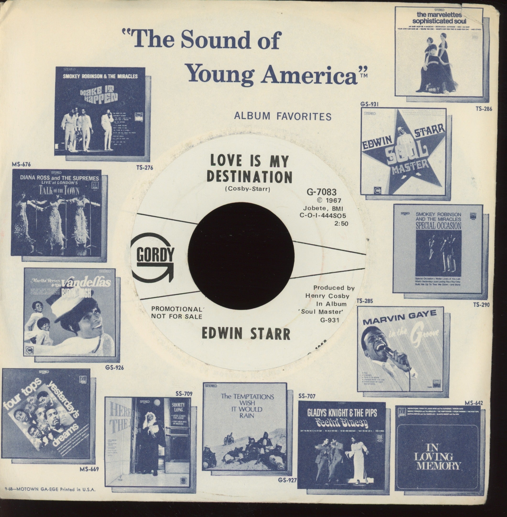 Edwin Starr - Twenty-Five Miles on Gordy Promo Northern Soul 45