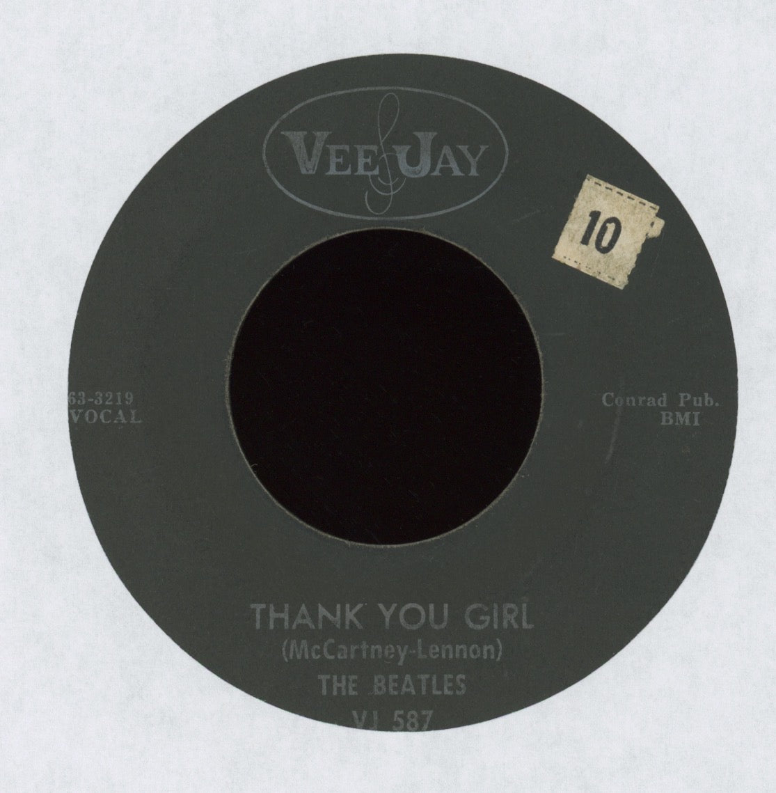 The Beatles - Do You Want To Know A Secret on Vee Jay Black Label With Logo in Oval 45 With Picture Sleeve
