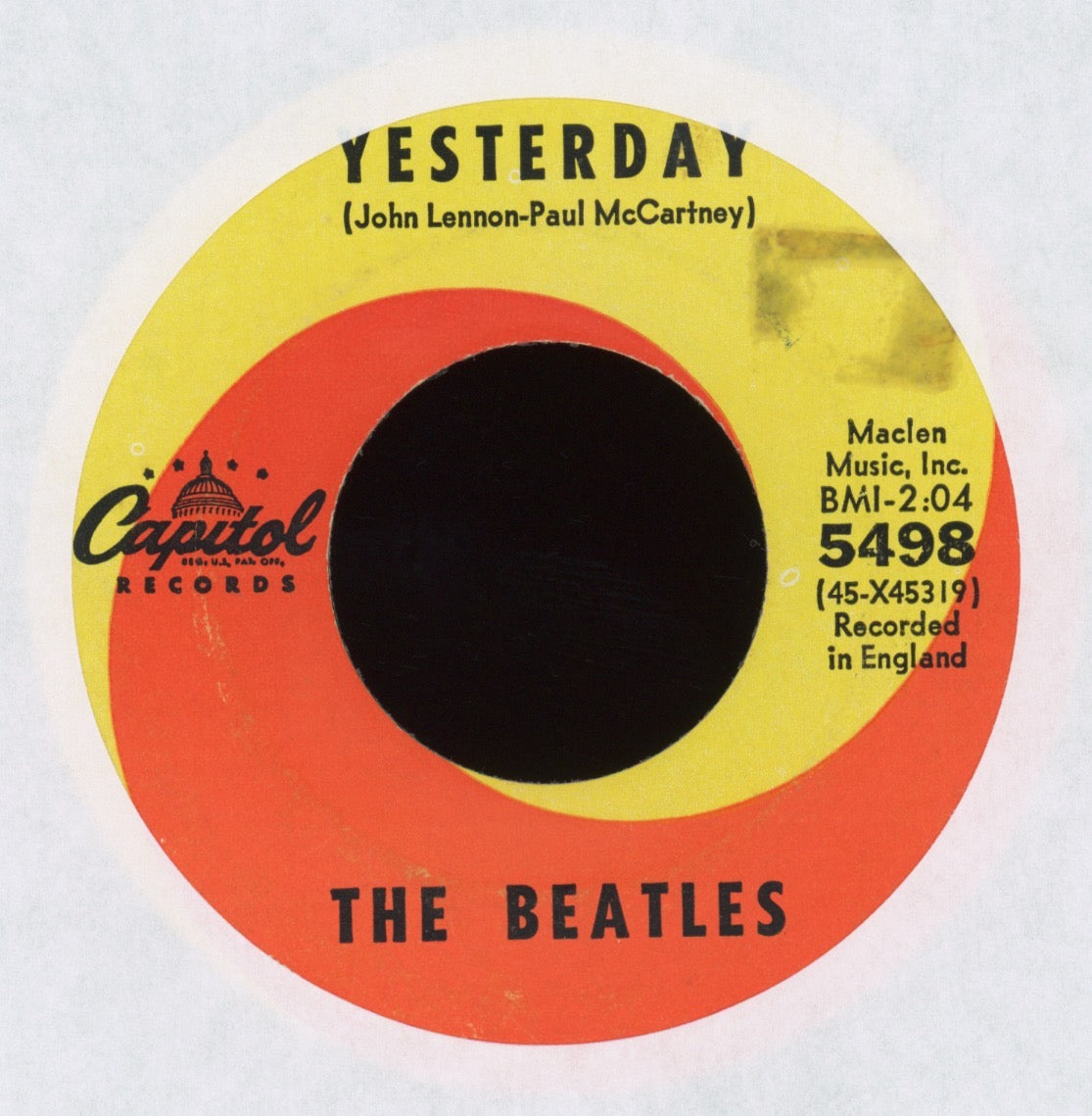 The Beatles - Yesterday on Capitol 45 With Picture Sleeve