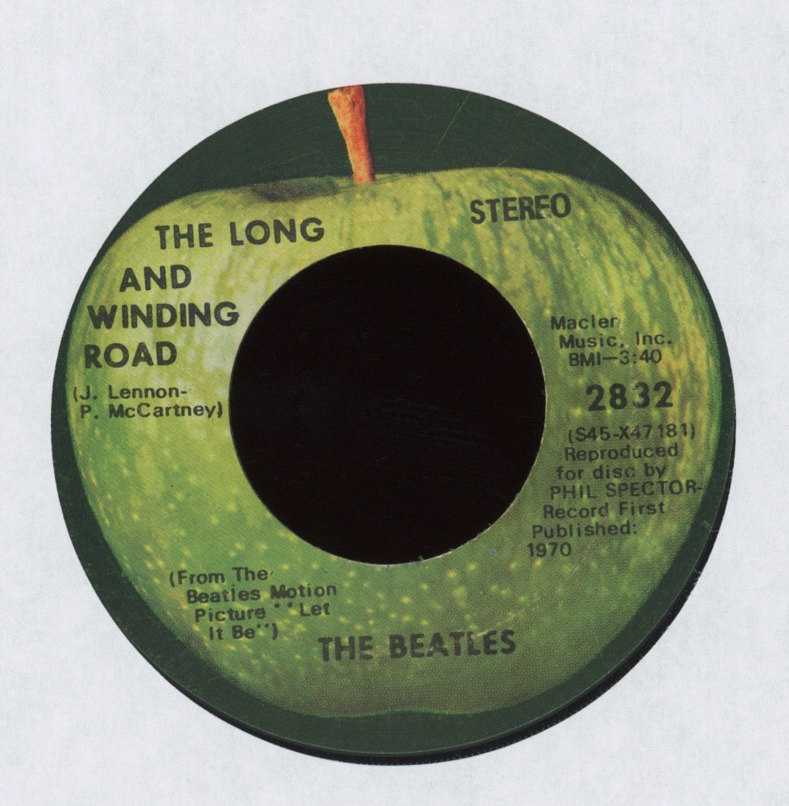 The Beatles - The Long And Winding Road on Apple 45 With Picture Sleeve