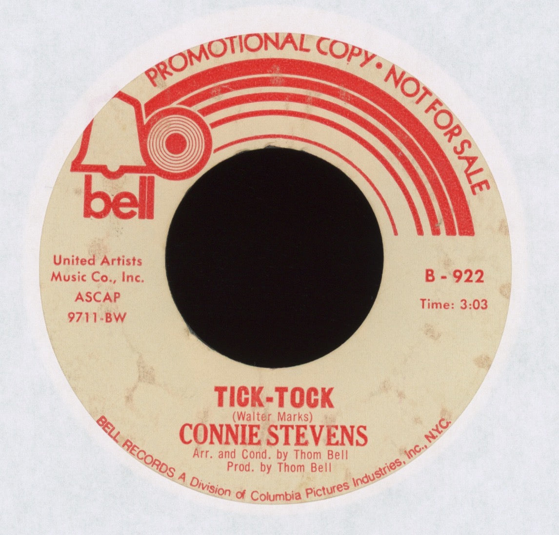 Connie Stevens - Tick-Tock on Bell Promo Northern Soul 45