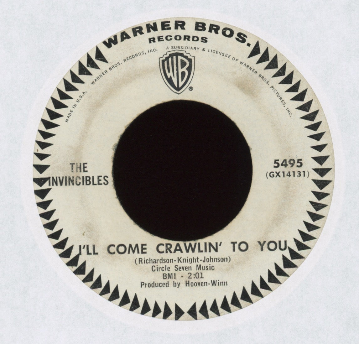 The Invincibles - Heart Full Of Love on WB Promo Sweet Soul 45