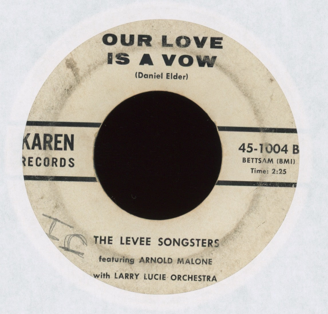 The Levee Songsters - Our Love Is A Vow on Karen R&B Doo Wop 45