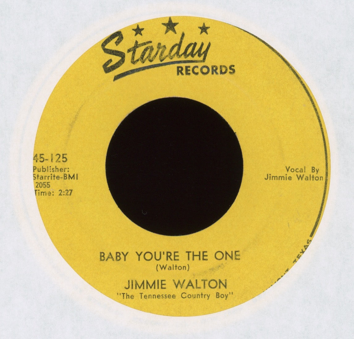 Jimmie Walton - High As A Georgia Pine on Starday Hillbilly 45