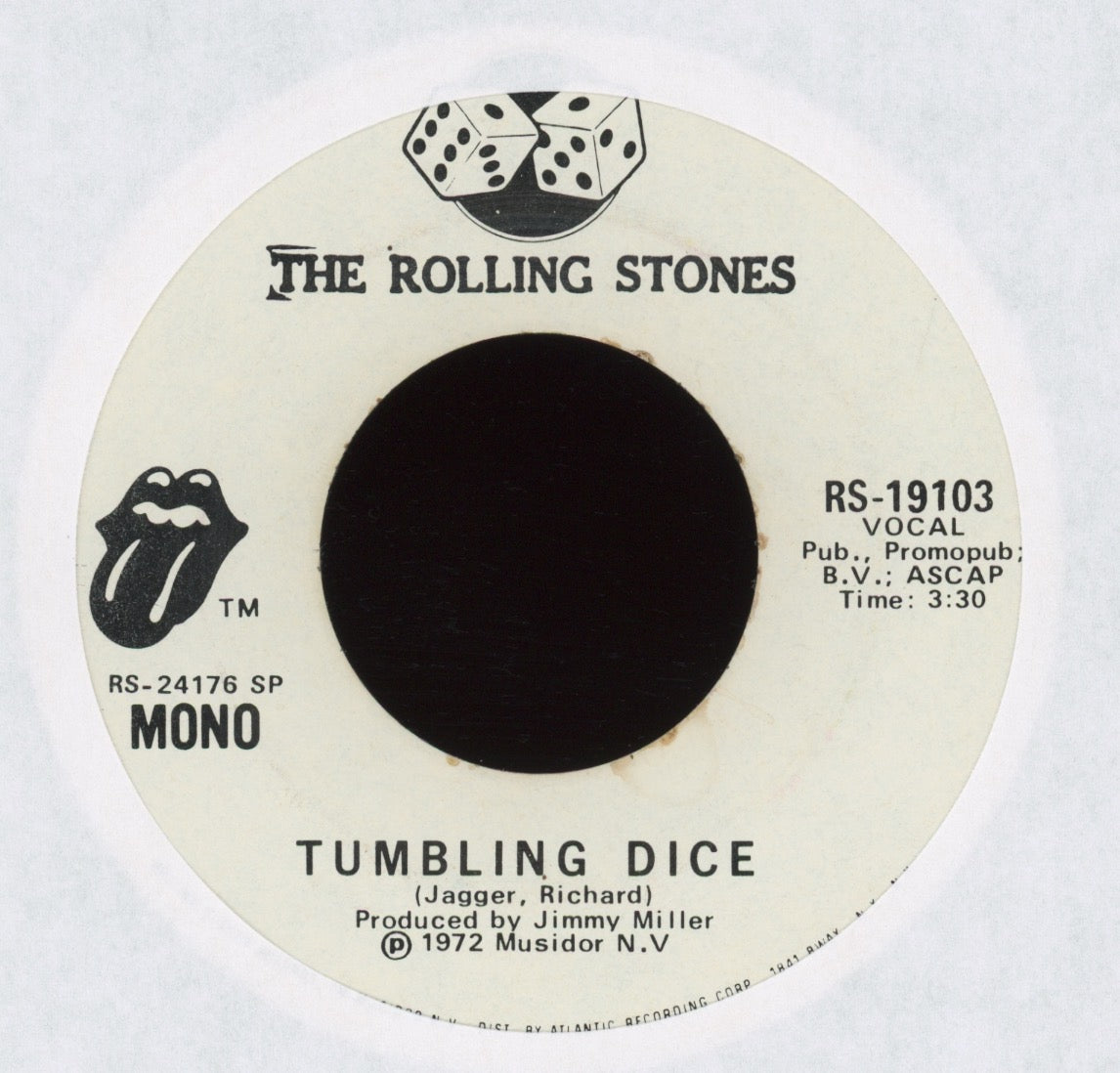 The Rolling Stones - Tumbling Dice on Rolling Stones Records Promo Rock 45