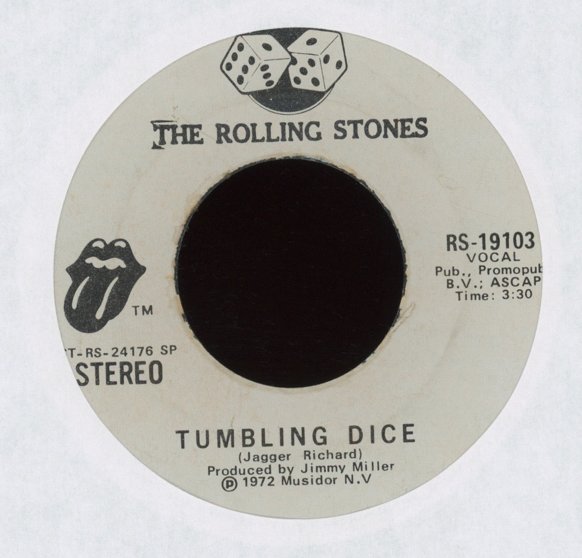 The Rolling Stones - Tumbling Dice on Rolling Stones Records Promo Rock 45