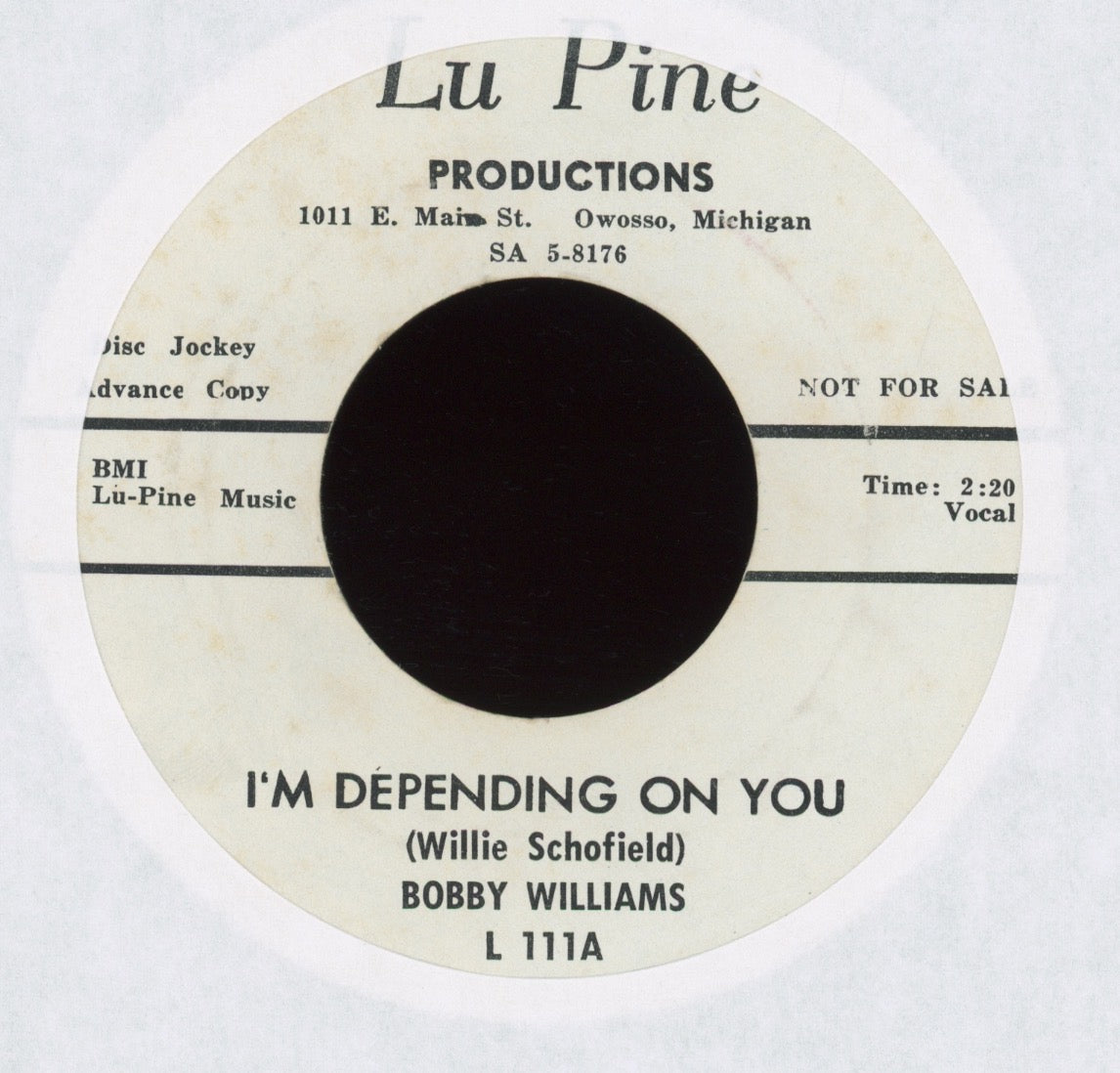 Bobby Williams - Tell It To My Face on Lu Pine Promo Northern Soul 45