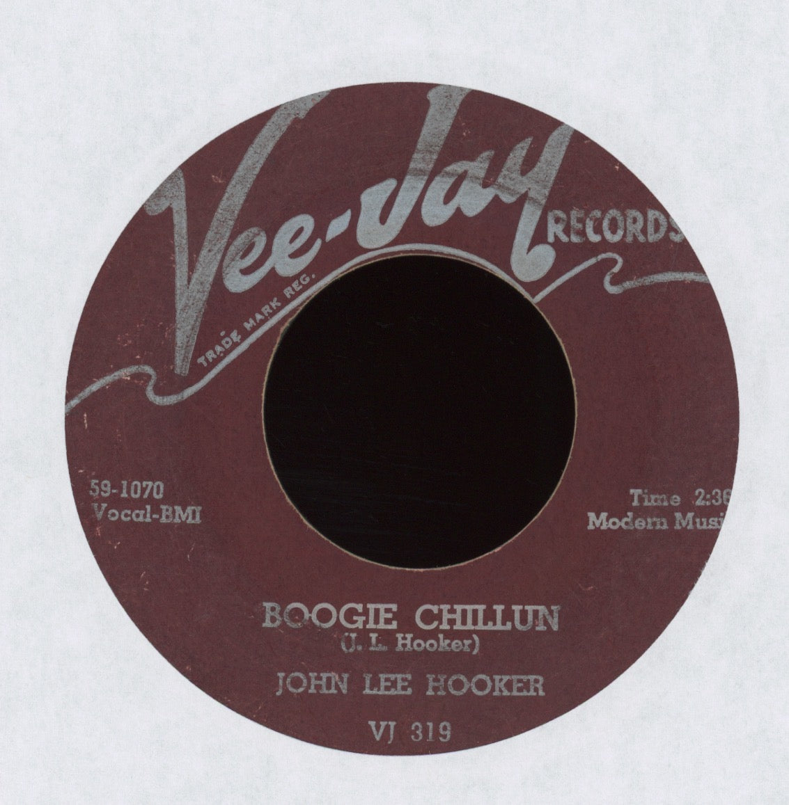 John Lee Hooker - Boogie Chillun on Vee Jay Blues 45