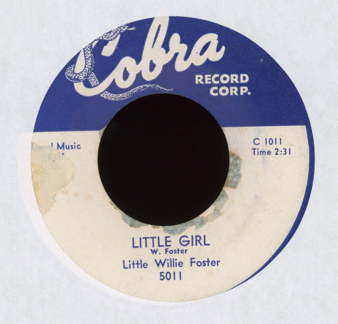 Little Willie Foster - Crying The Blues on Cobra Blues 45