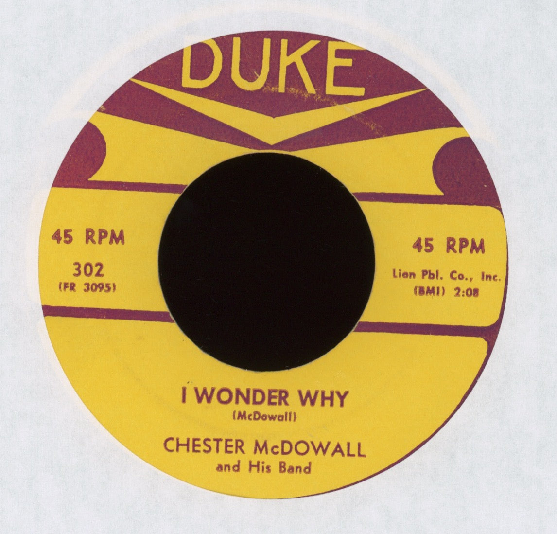 Chet McDowell - I Wonder Why on Duke R&B Doo Wop 45