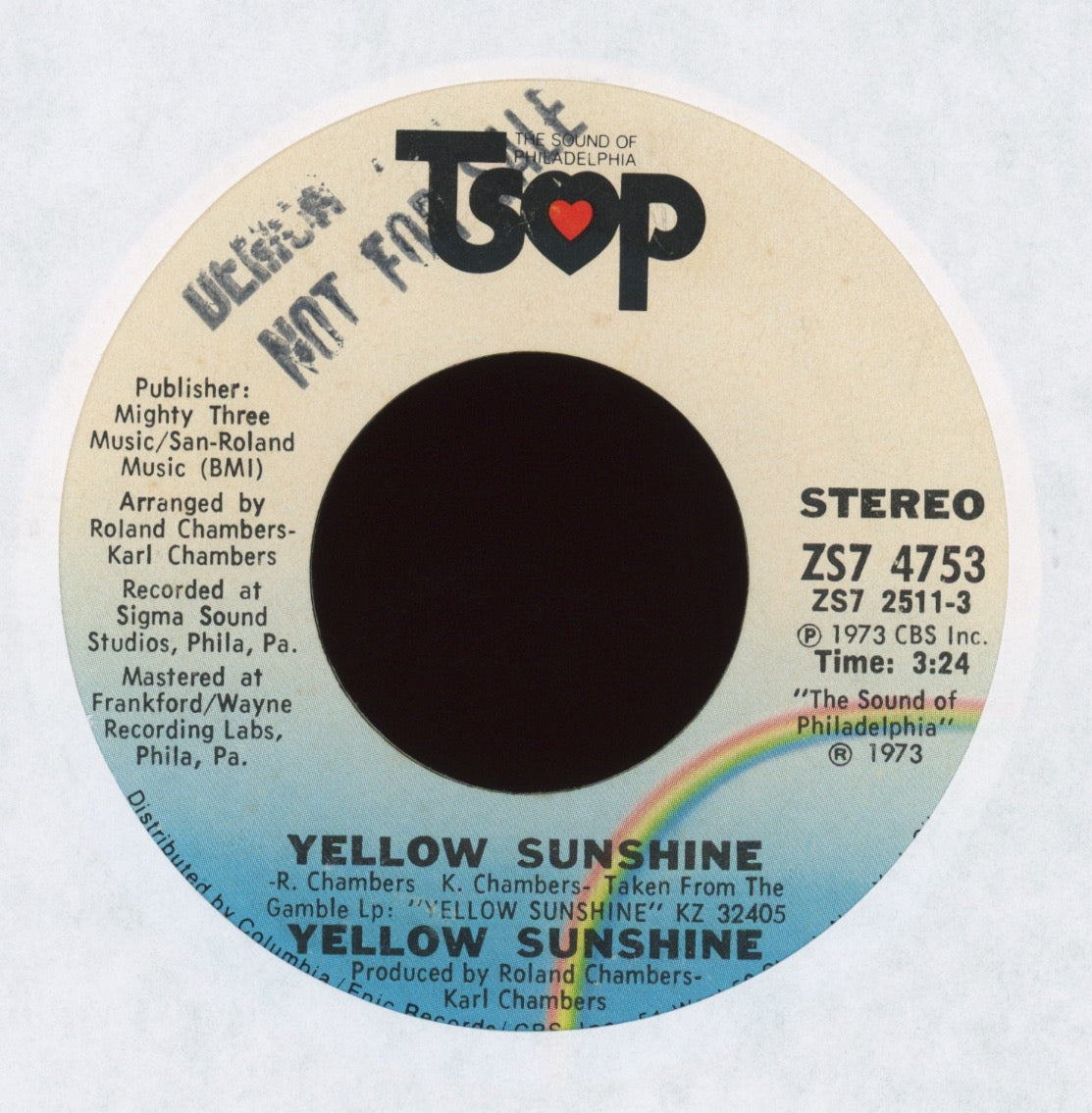 Yellow Sunshine - Yellow Sunshine on TSOP