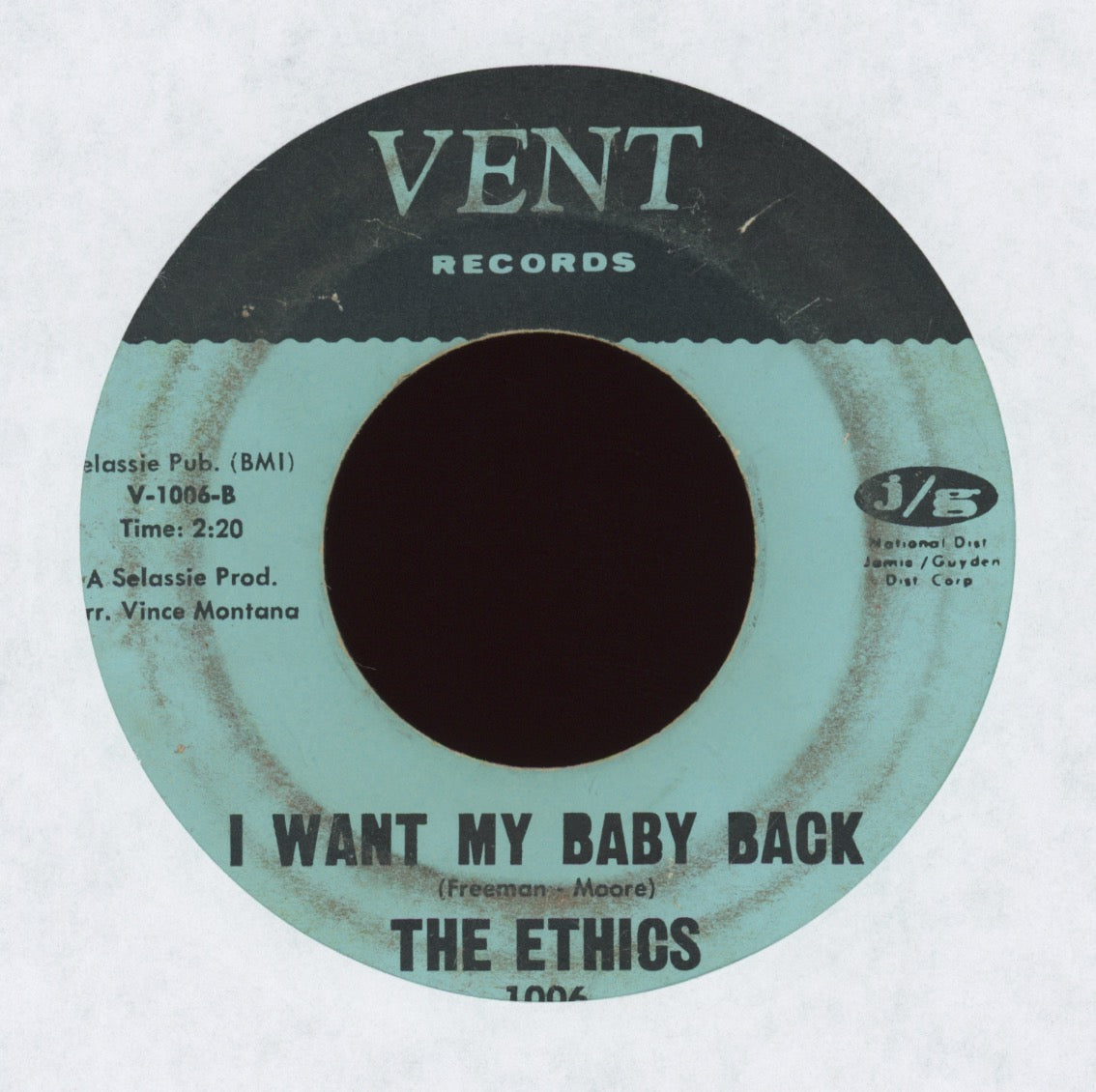 The Ethics - Farewell  / I Want My Baby Back on Vent