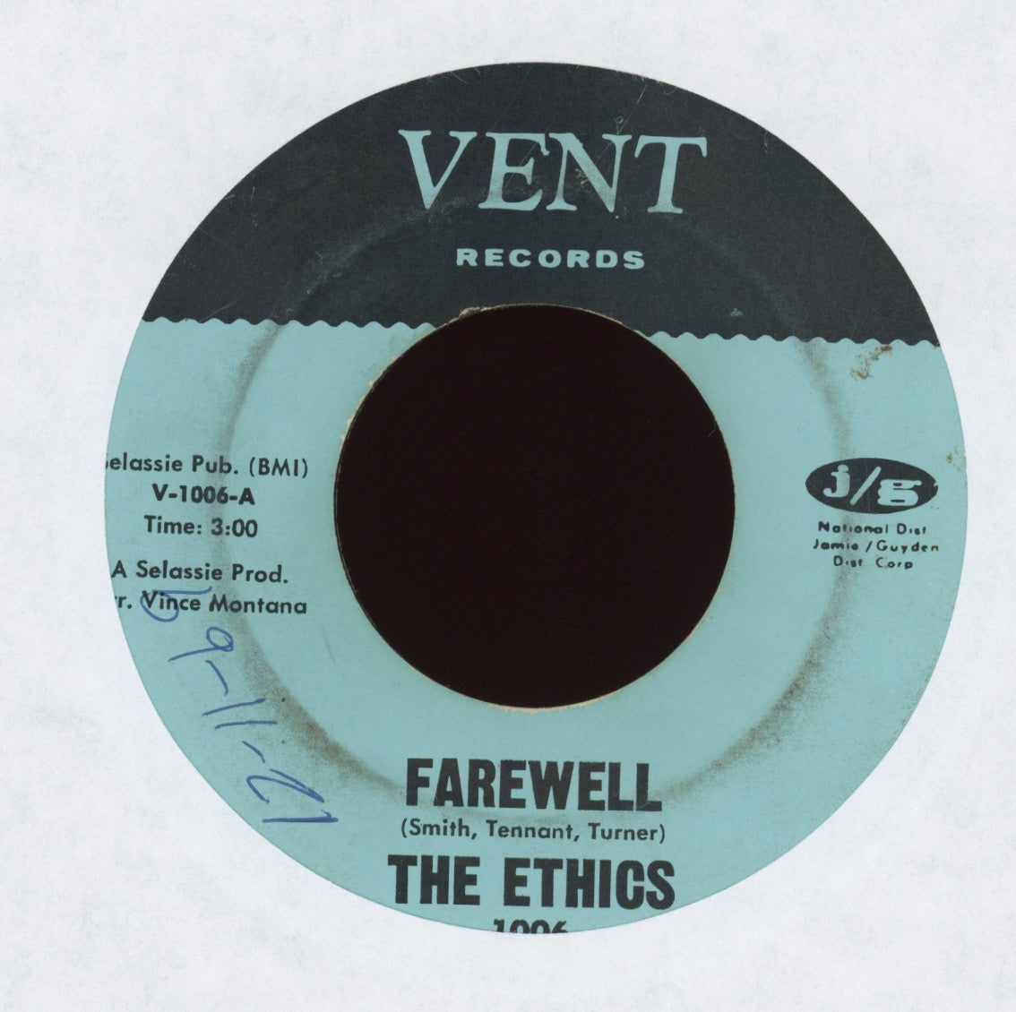 The Ethics - Farewell  / I Want My Baby Back on Vent
