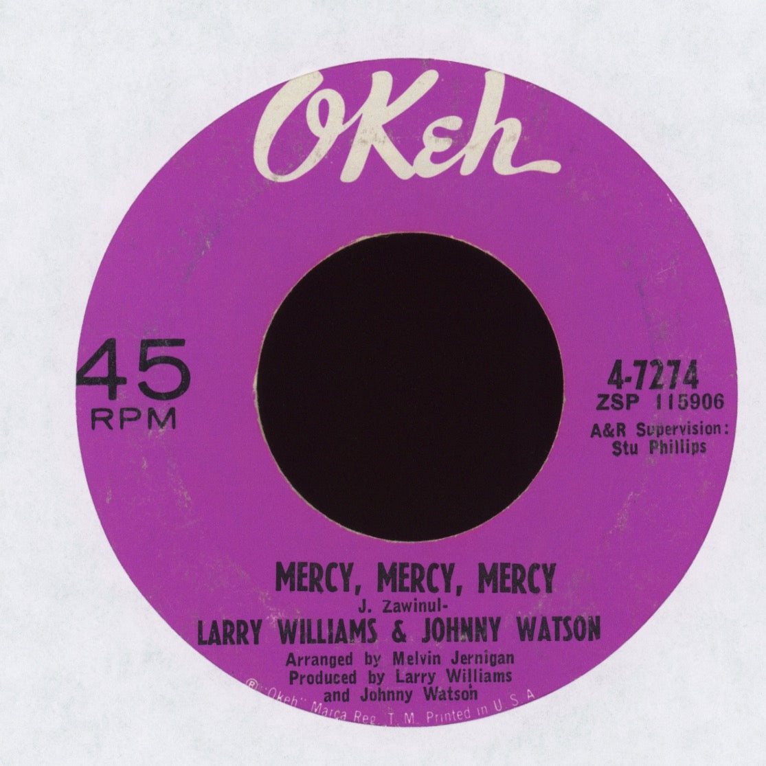 Larry Williams & Johnny Watson - A Quitter Never Wins on Okeh