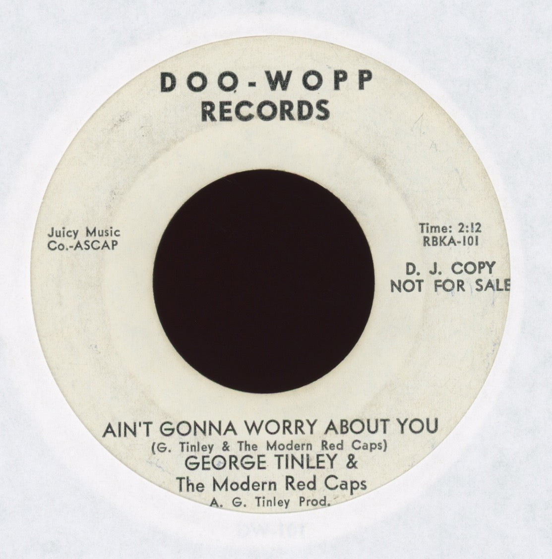 George Tindley - Ain't Gonna Worry About You on Doo Wopp Promo