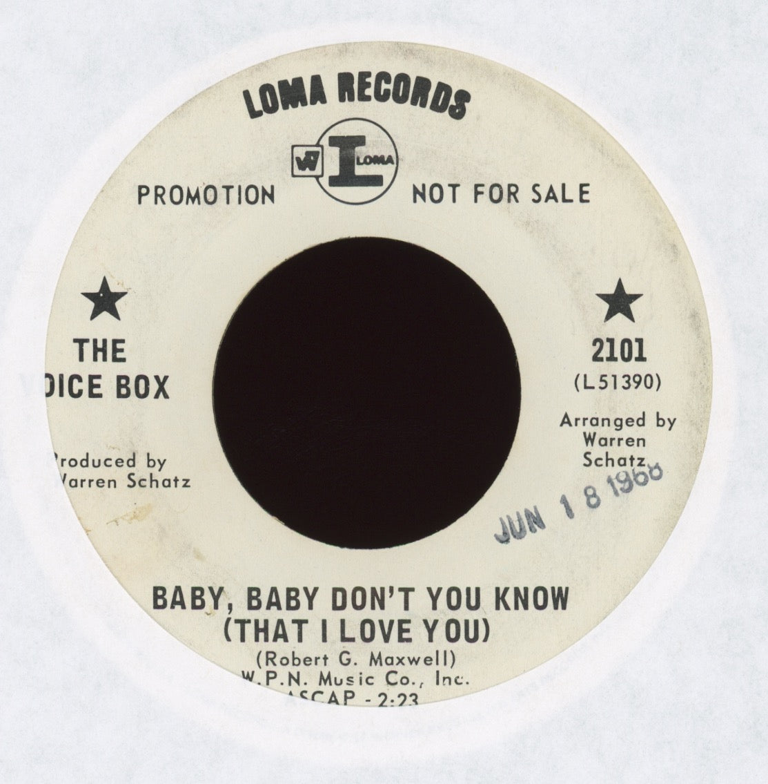 The Voice Box - Baby, Baby Don't You Know (That I Love You) on Loma Promo