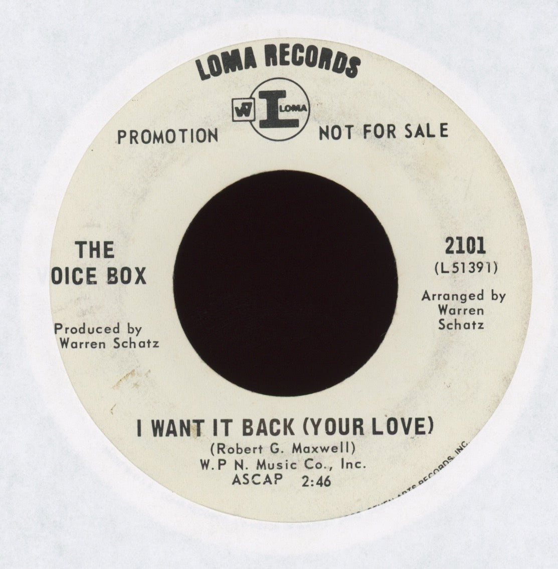 The Voice Box - Baby, Baby Don't You Know (That I Love You) on Loma Promo