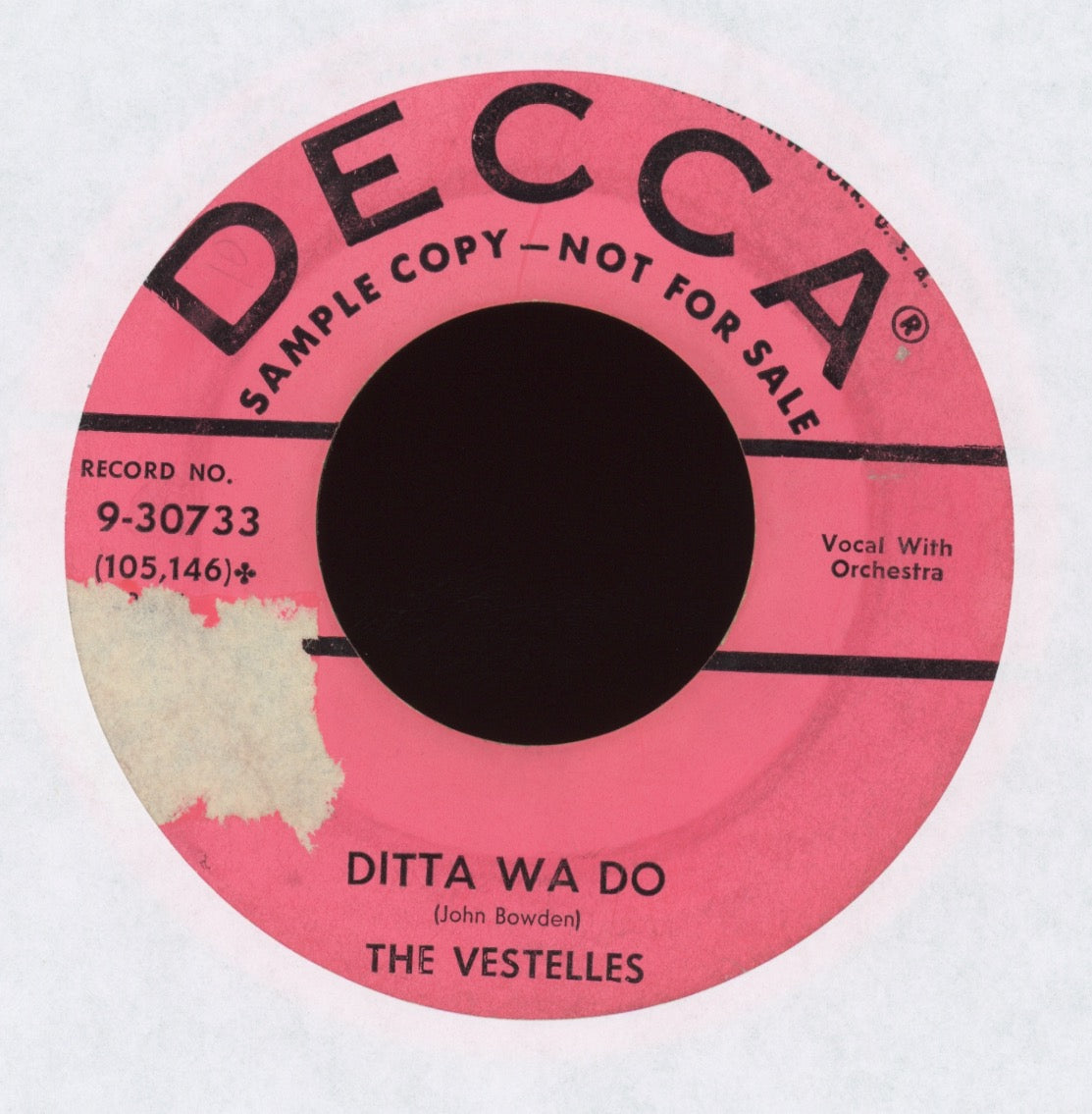 The Vestelles - Come Home on Decca Promo