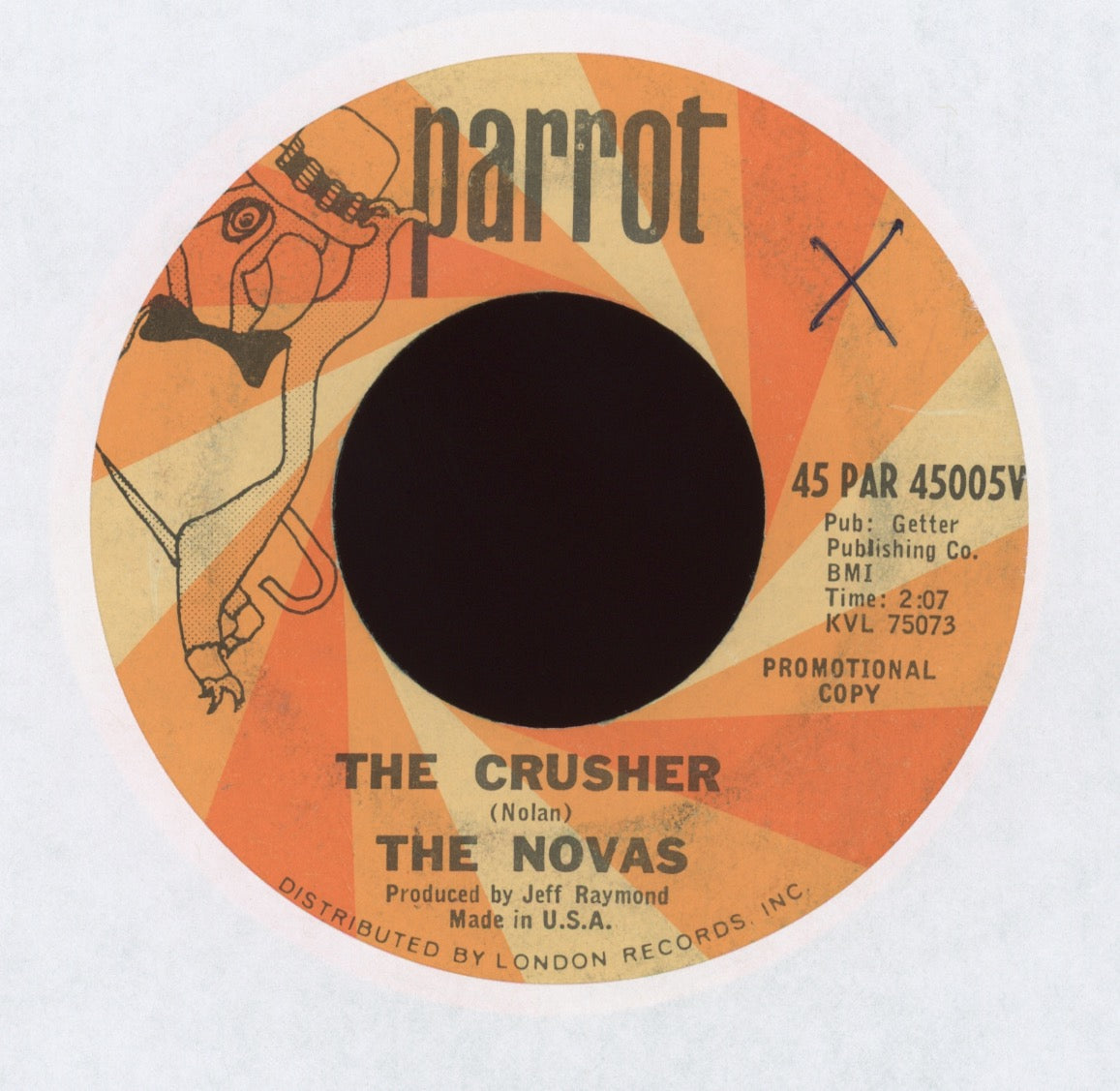 The Novas - The Crusher on Parrot Vinyl Promo