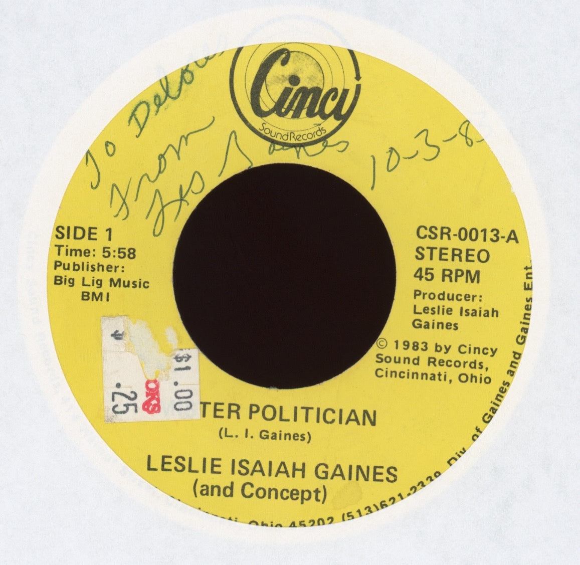 Leslie Isaiah Gaines - Mister Politician on Cincy Sound
