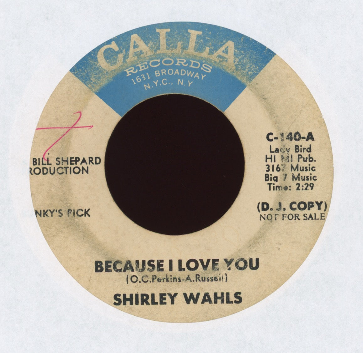 Shirley Wahls - Because I Love You on Calla Promo