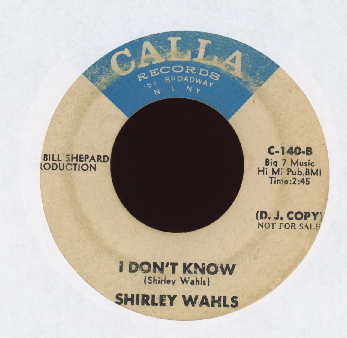 Shirley Wahls - Because I Love You on Calla Promo