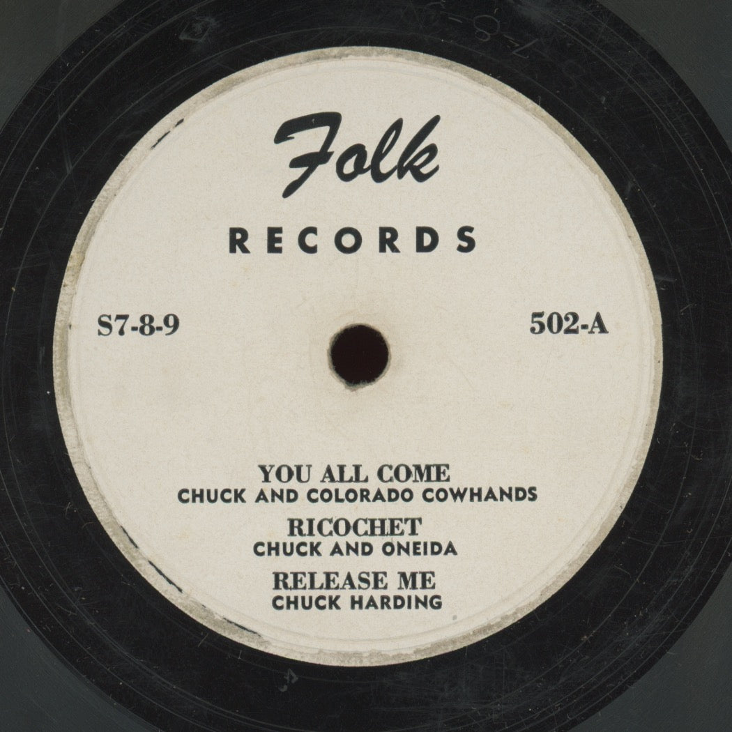 Country 78 - Chuck Colorado & The Cowhands - You All Come EP on Folk Records