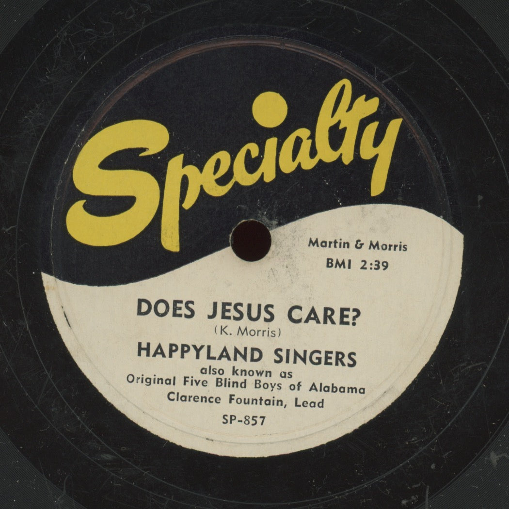 Black Gospel 78 - The Happyland Singers / Five Blind Boys Of Alabama - Marching Up To Zion / Does Jesus Care? on Specialty