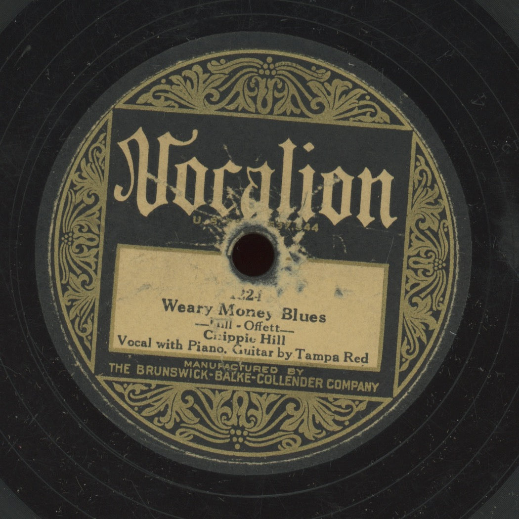 Pre-War Blues 78 - Bertha "Chippie" Hill / Tampa Red - Weary Money Blues / Christmas Man Blues on Vocalion 1224