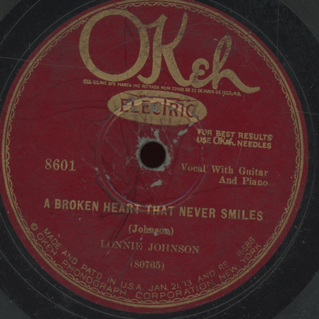 Pre-War Blues 78 - Lonnie Johnson - Wrong Woman Blues / A Broken Heart That Never Smiles on Okeh