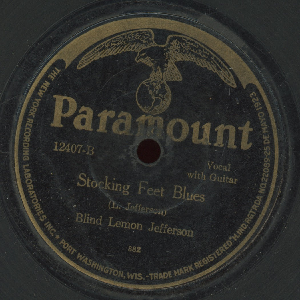 Pre-War Blues 78 - Blind Lemon Jefferson - That Black Snake Moan / Stocking Feet Blues on Paramount 12407