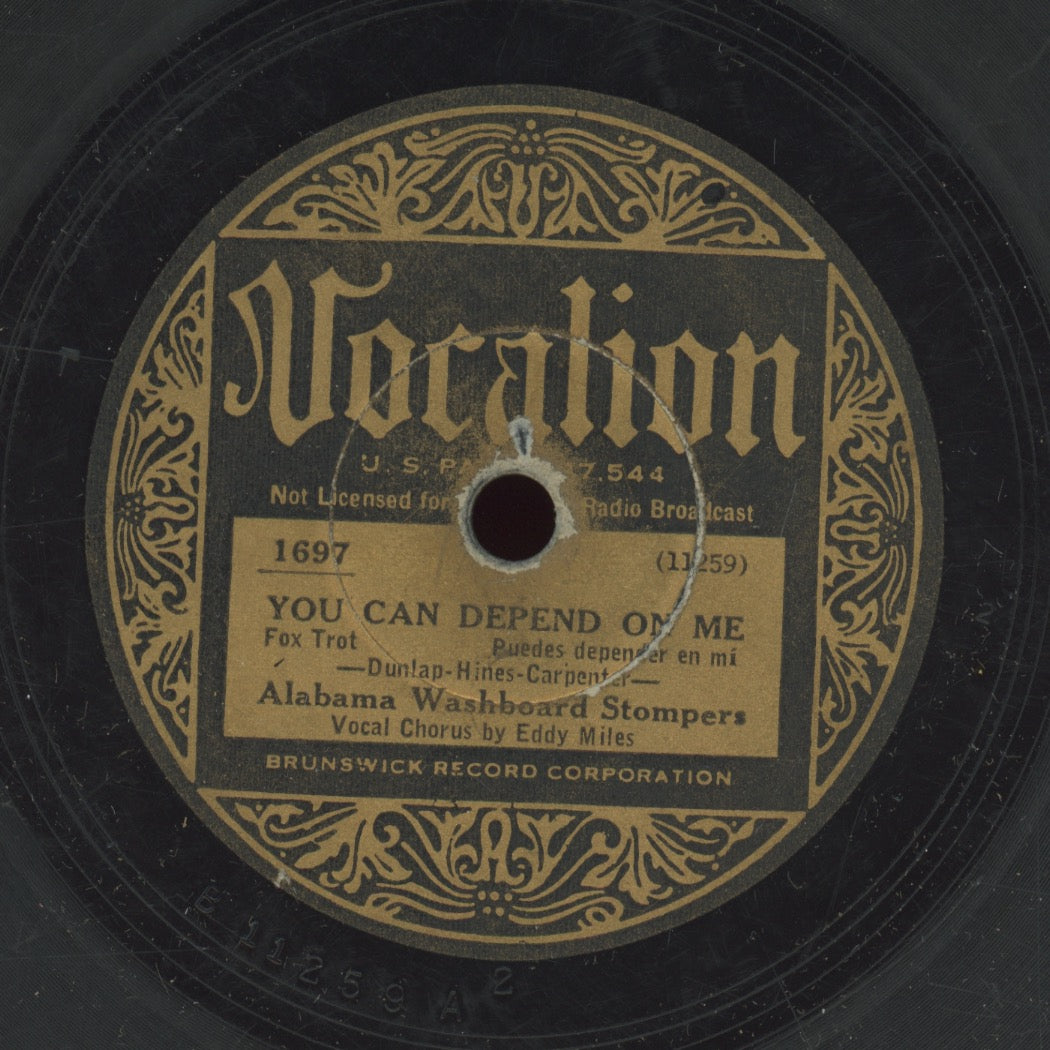 Pre-War Jazz 78 - Alabama Washboard Stompers - Pepper Steak / You Can Depend On Me on Vocalion 1697