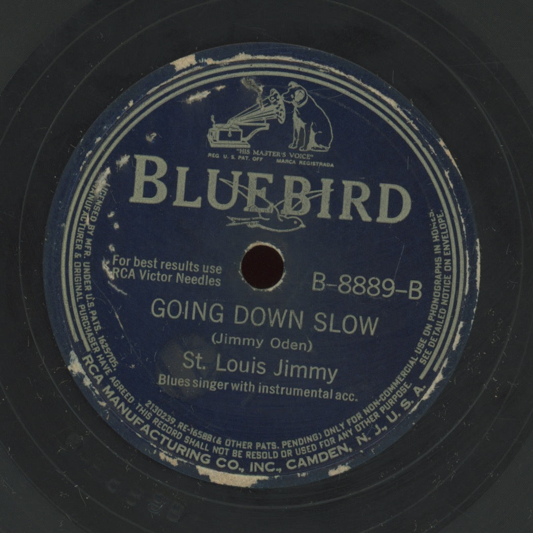 Pre-War Blues 78 - St. Louis Jimmy Oden - Monkey Face Blues / Going Down Slow on Bluebird