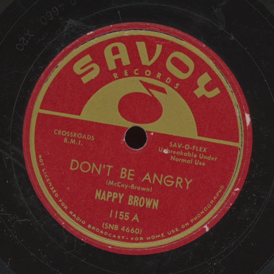 R&B 78 - Nappy Brown - Don't Be Angry / It's Really You on Savoy