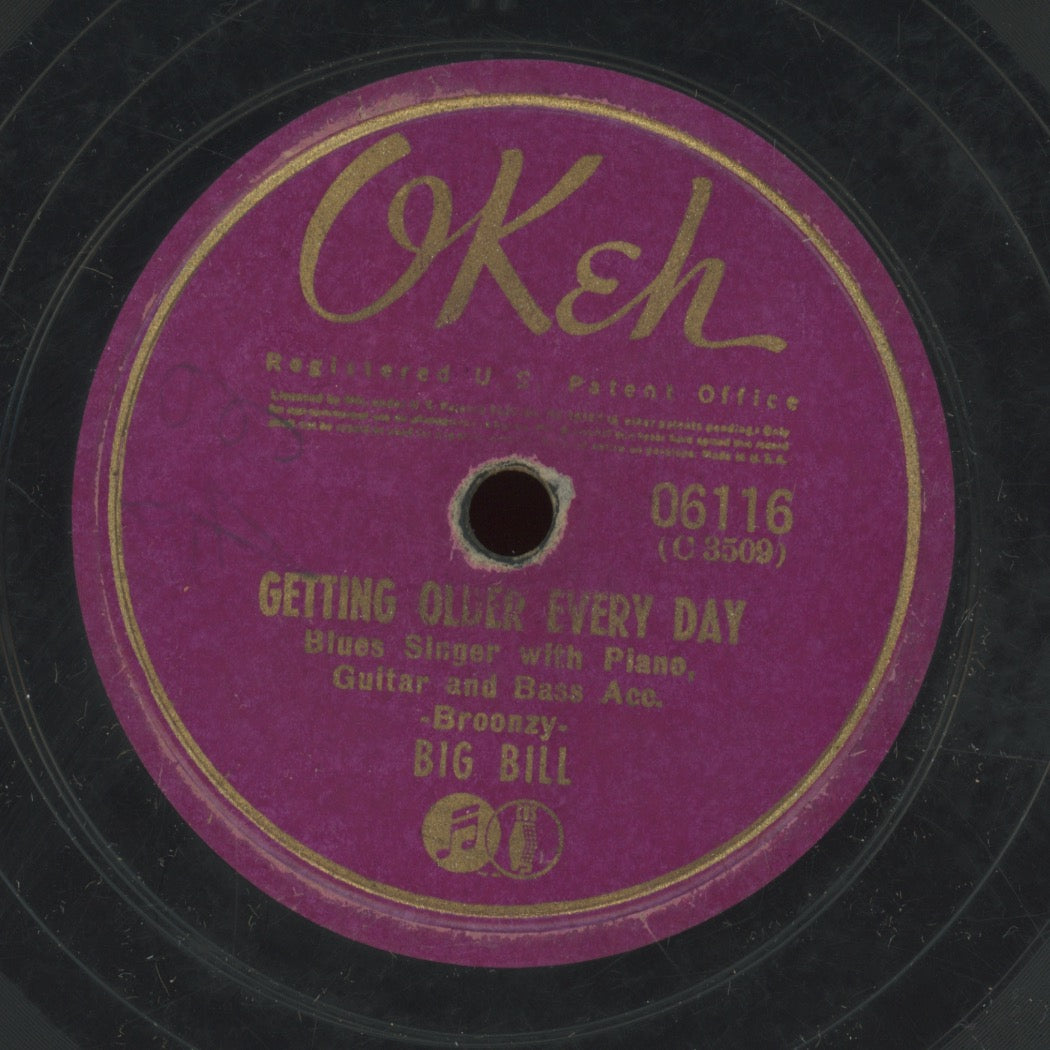 Blues 78 - Big Bill Broonzy - Rockin' Chair Blues / Getting Older Every Day on Okeh