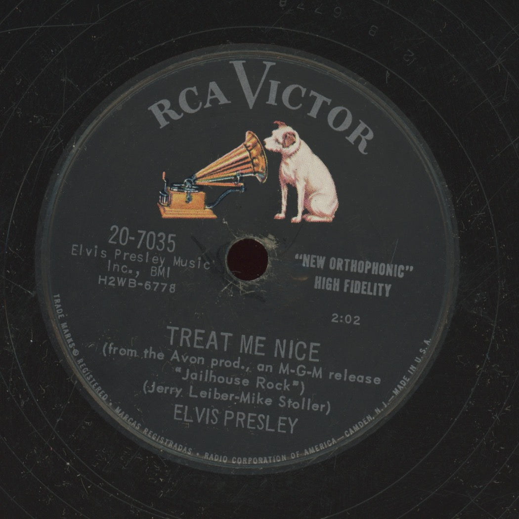 Rock & Roll 78 - Elvis Presley - Jailhouse Rock / Treat Me Nice on RCA Victor