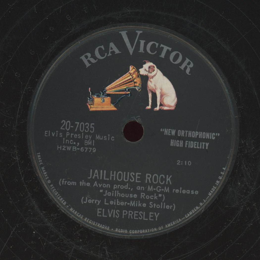 Rock & Roll 78 - Elvis Presley - Jailhouse Rock / Treat Me Nice on RCA Victor