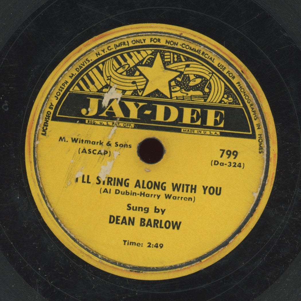R&B 78 - Dean Barlow - I'll String Around With You / It Doesn't Happen Every Day on Jay-Dee