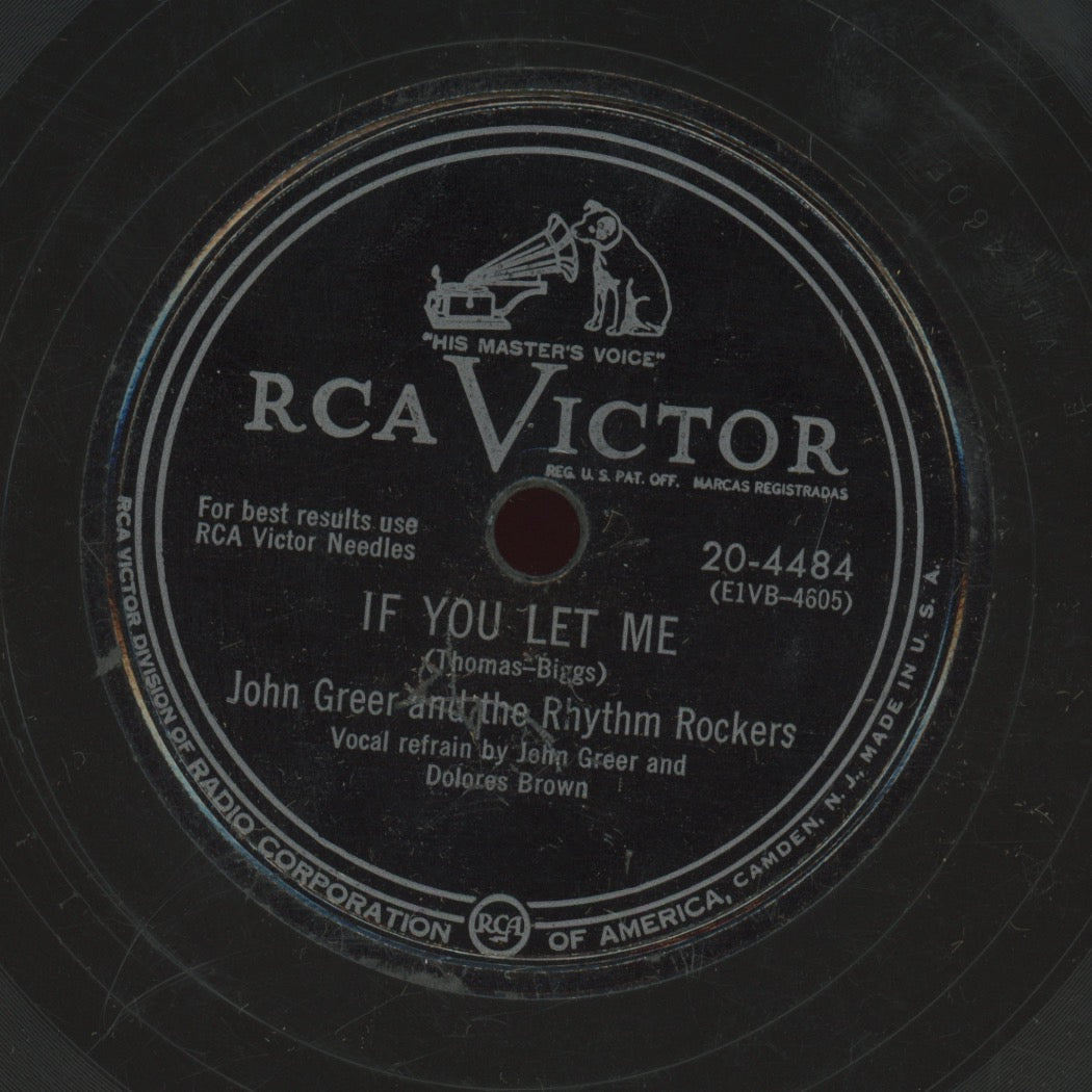 Blues 78 - John Greer & His Rhythm Rockers - If You Let Me / Strong Red Whiskey on RCA Victor