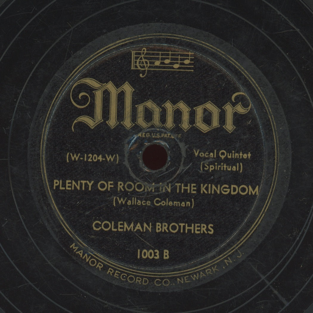 Gospel 78 - Coleman Brothers - I Can See Everybody's Mother But Mine / Plenty Of Room In The Kingdom on Manor