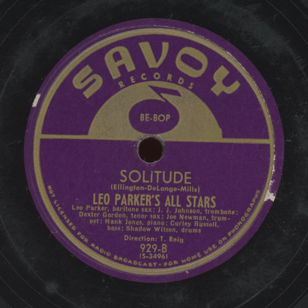 Jazz 78 - Leo Parker's All Stars - Mad Lad Boogie / Solitude on Savoy
